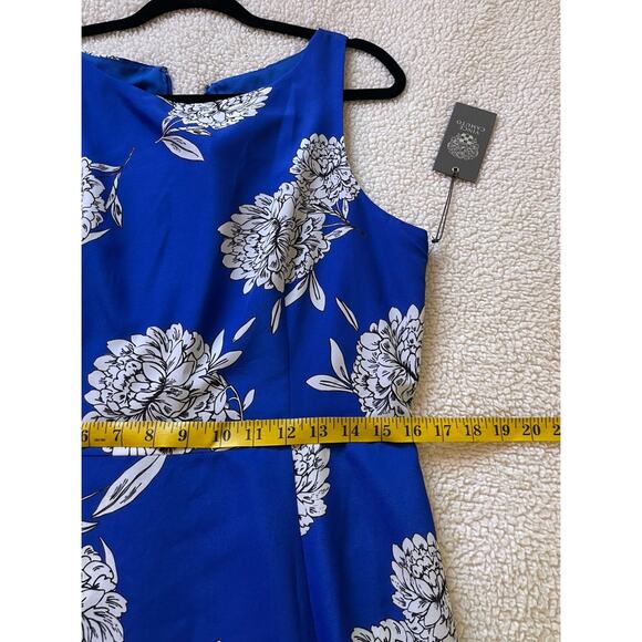 NWT Vince Camuto Women’s Maxi Blue Floral Short Sleeve Dress 12 NWT 148$ - Picture 6 of 11